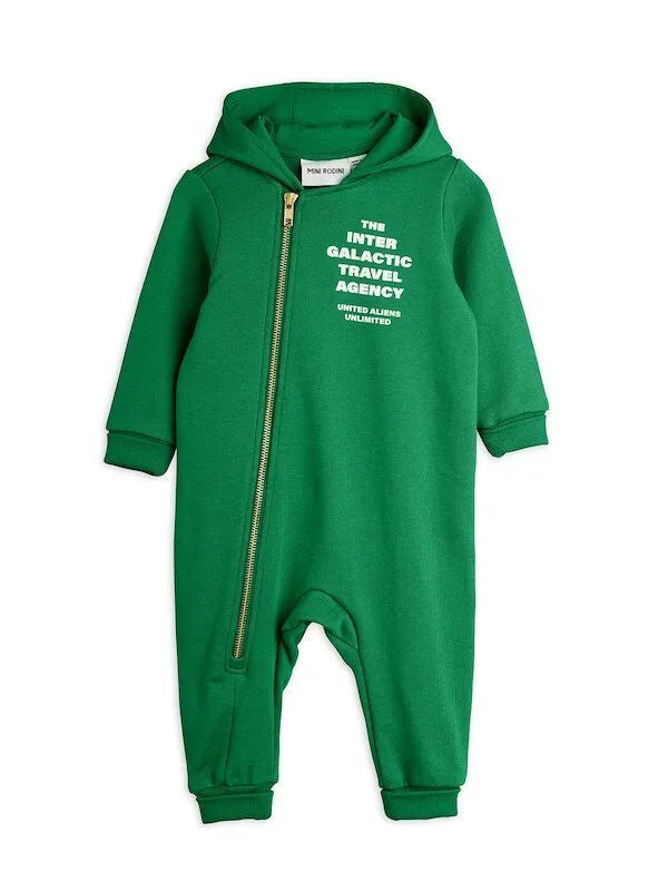 Travel Agency SP Sweat Onesie – Green by Mini Rodini