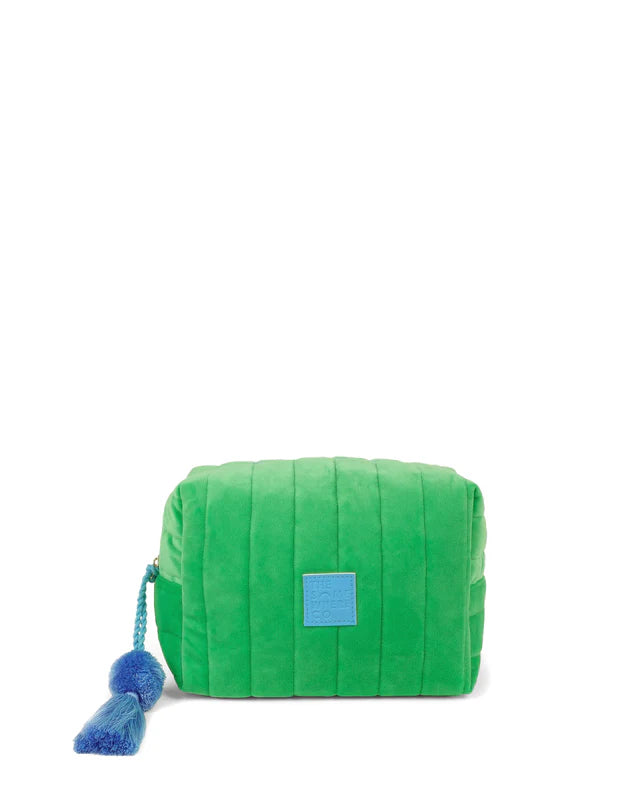 Green velvet cosmetic case by the somewhere co