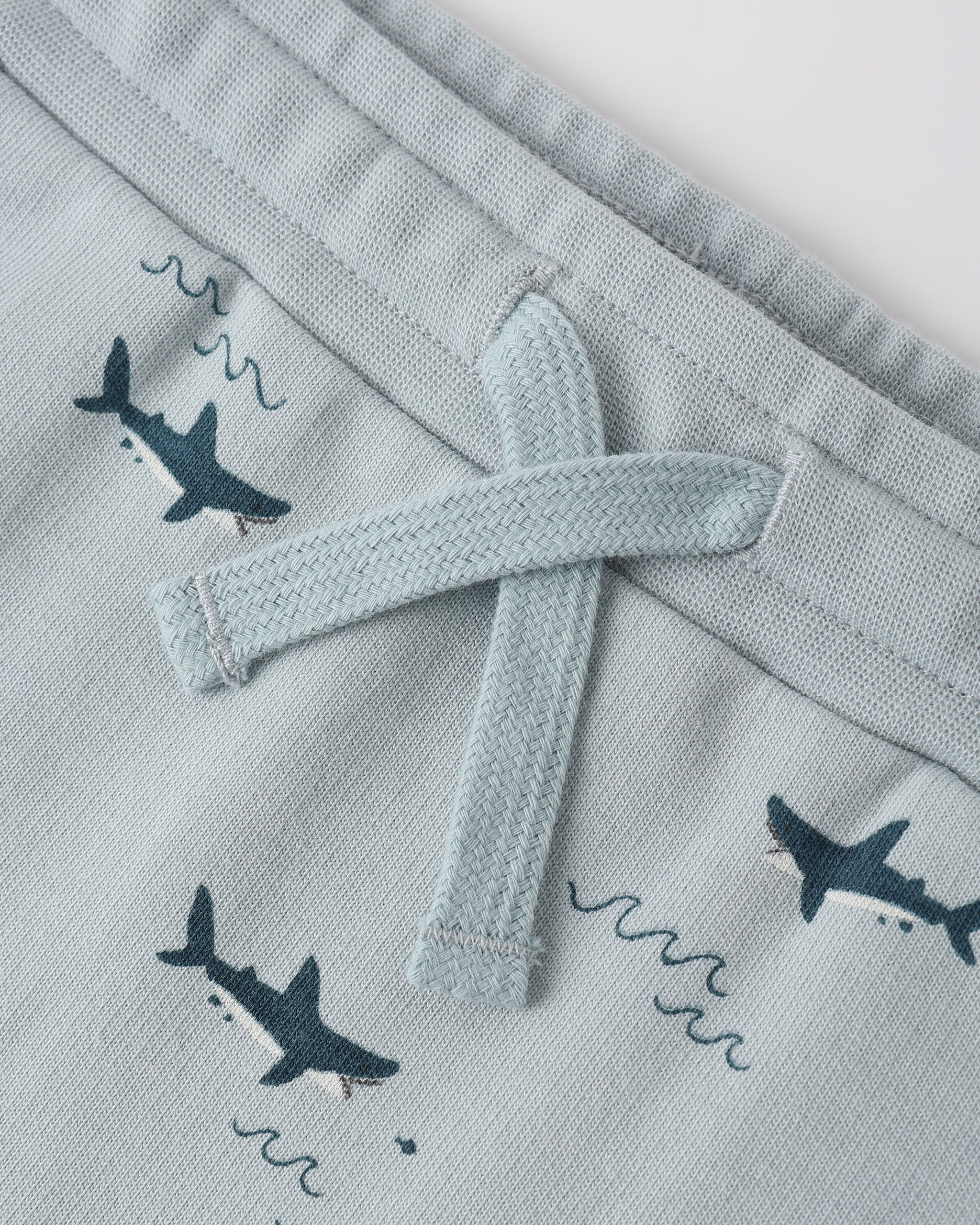 Close up of the Sweatpant sharks | Rylee + Cru