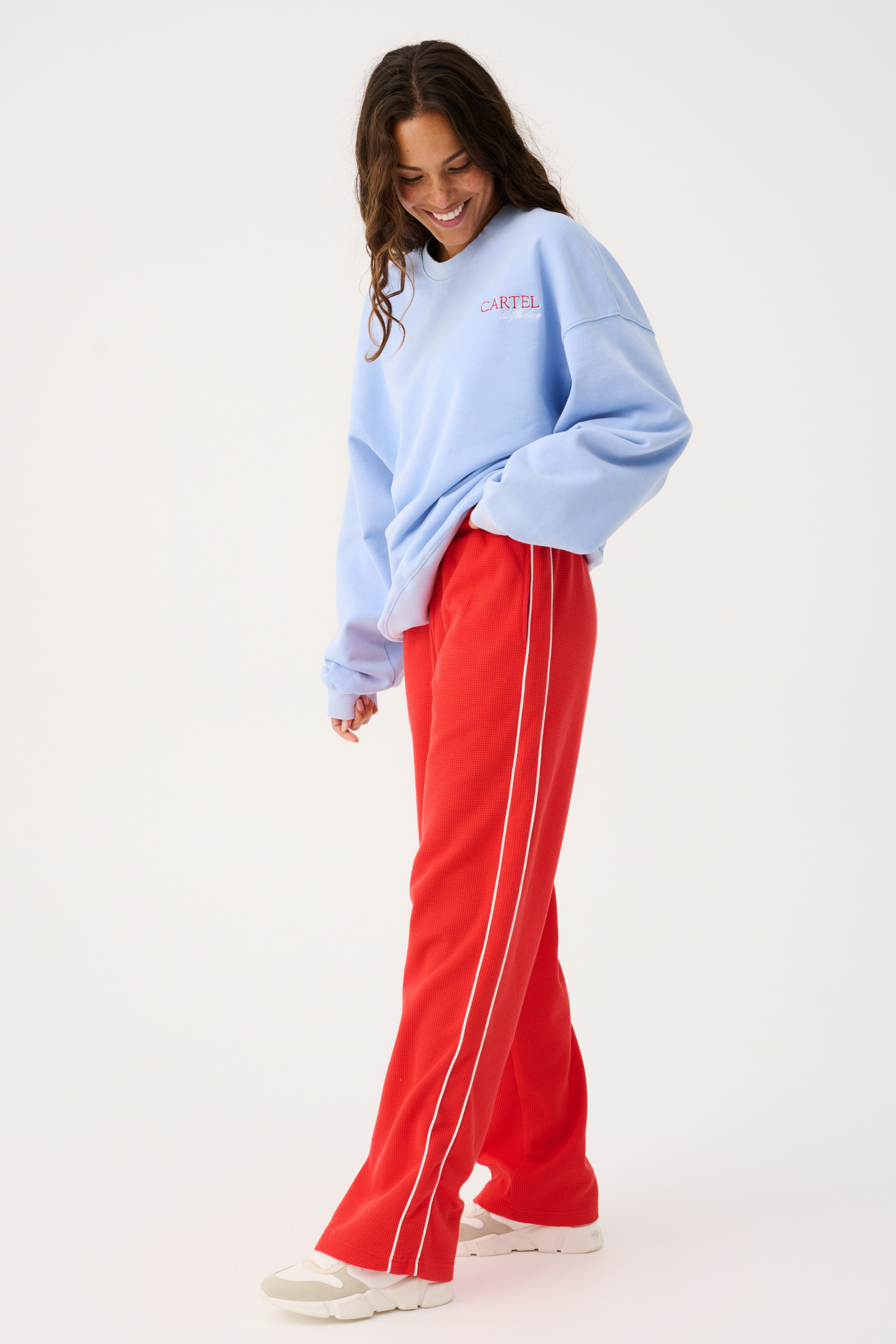 Red Cartel & Willow Harlow Pant in Siren Waffle texture