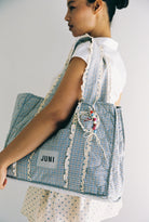 Heart Bag Charm blue check by JUNI