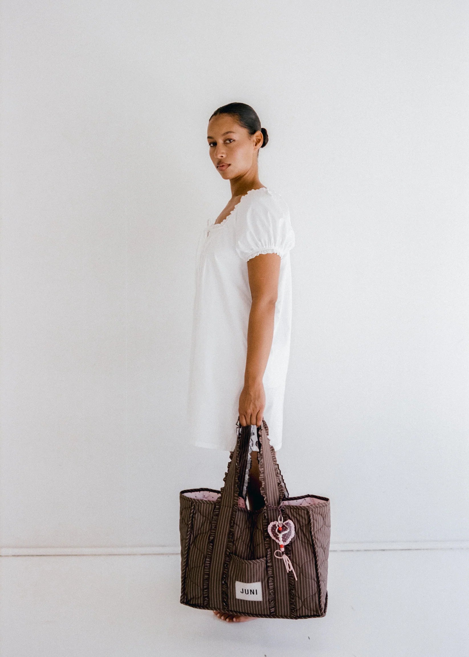 Heart Bag Charm – Cocoa Spot by Juni