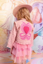 Girls pink cotton jacket with heart design. Heart Space Jacket by Tutu Du Monde