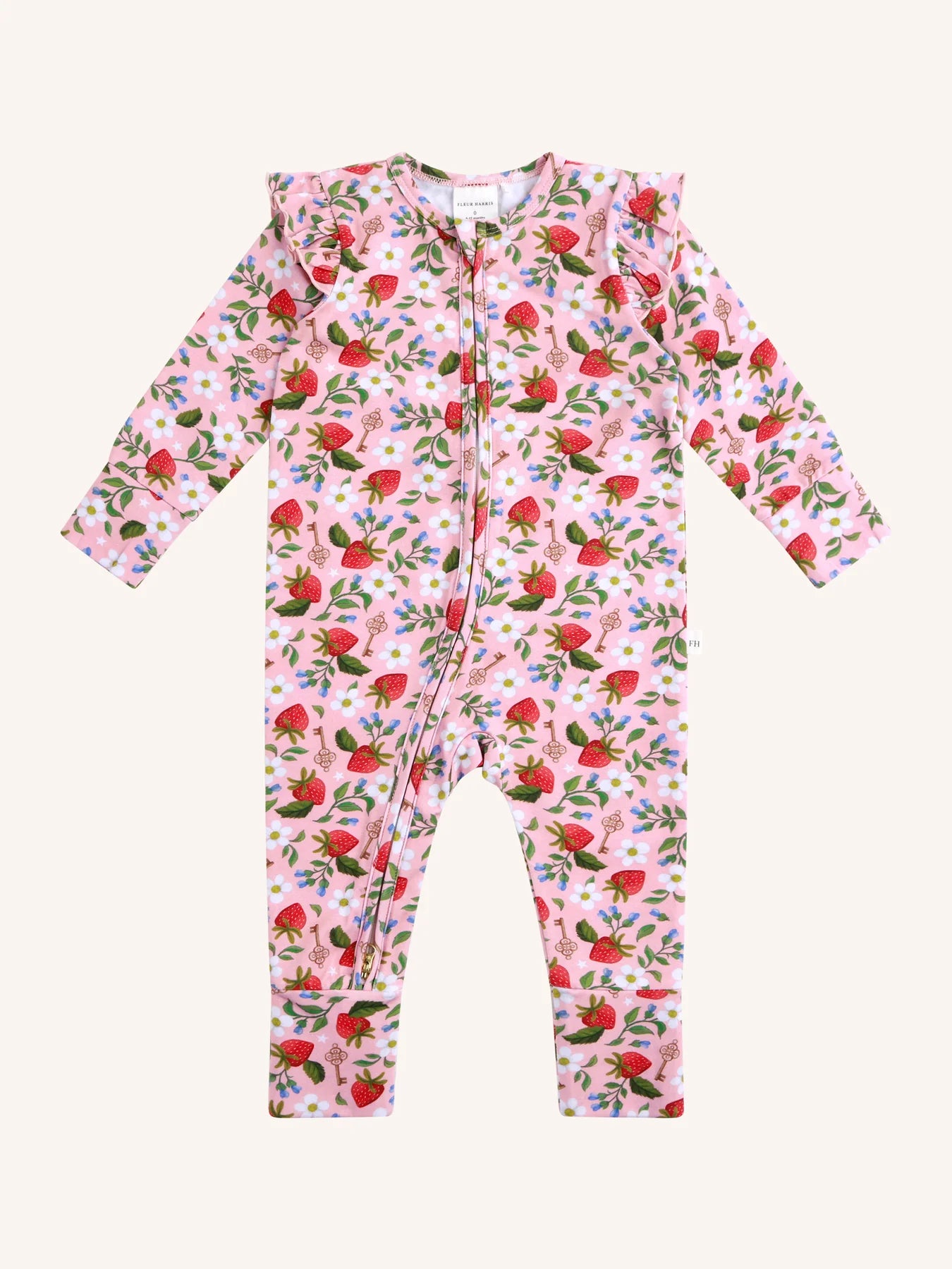 Hearts Floral' Precious Frill Coverall - Pink by Fleur Harris