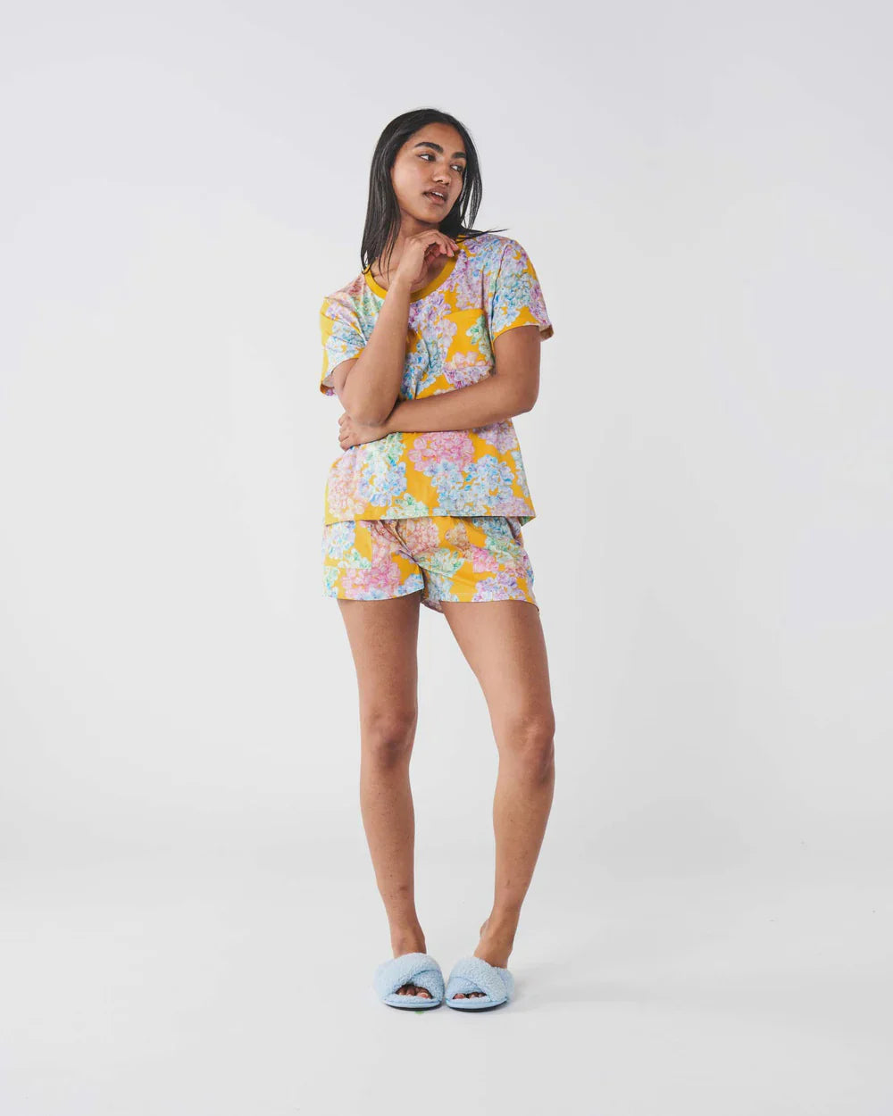 Hiding in Hydrangeas Cotton Pyjama Shorts by Kip & Co