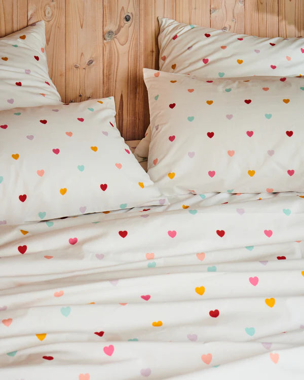 I Heart You Organic Cotton Flat Sheet - King Size by Kip & Co