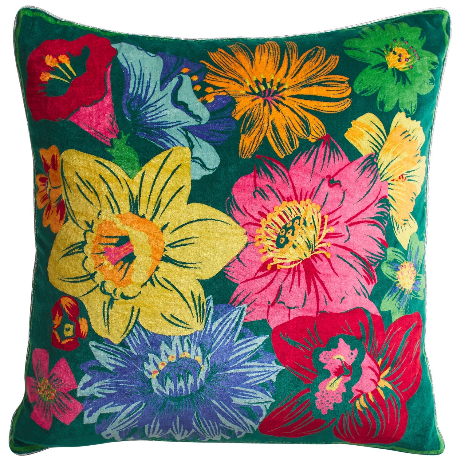 Ines Velvet Cushion - Verdant by Sage & Clare