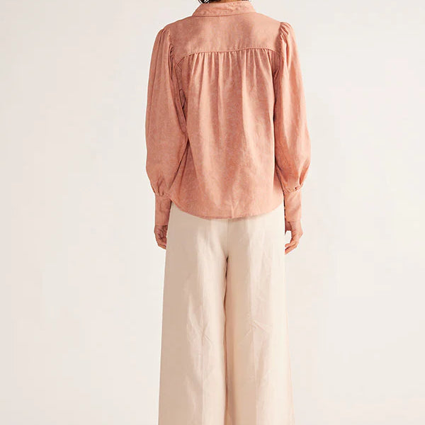 Ines Blouse by MOS The Label Dusty Pink colour back view