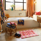Sage and Clare nudie nudie pink striped bath mat