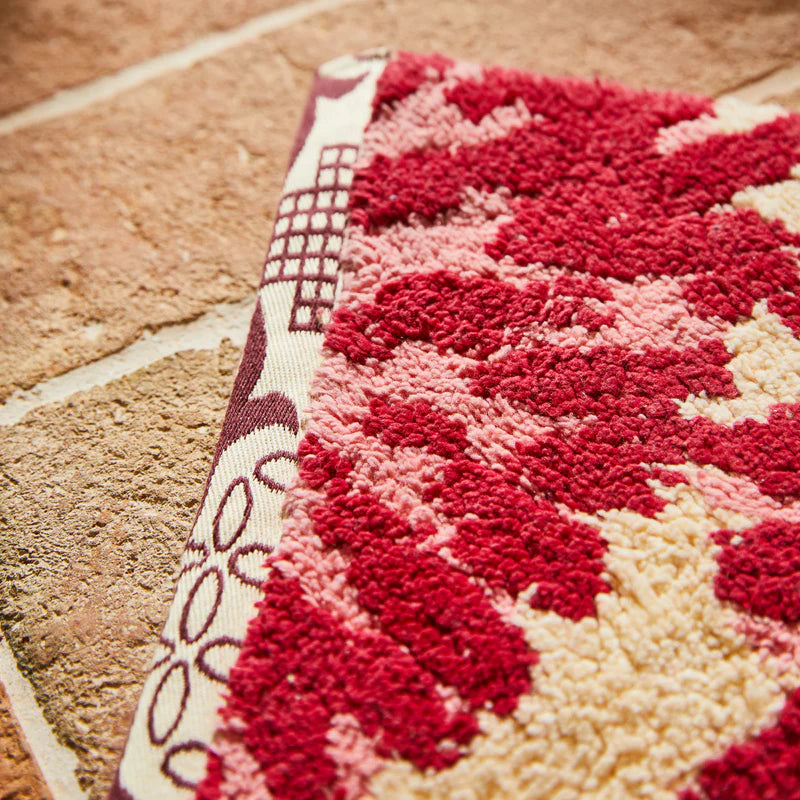 GOTS certified organic cotton bath mat - Isabella Bath Mat - Crimson by Sage & Clare