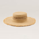 back of Ivy Raffia Boater Natural by Helen Kaminski