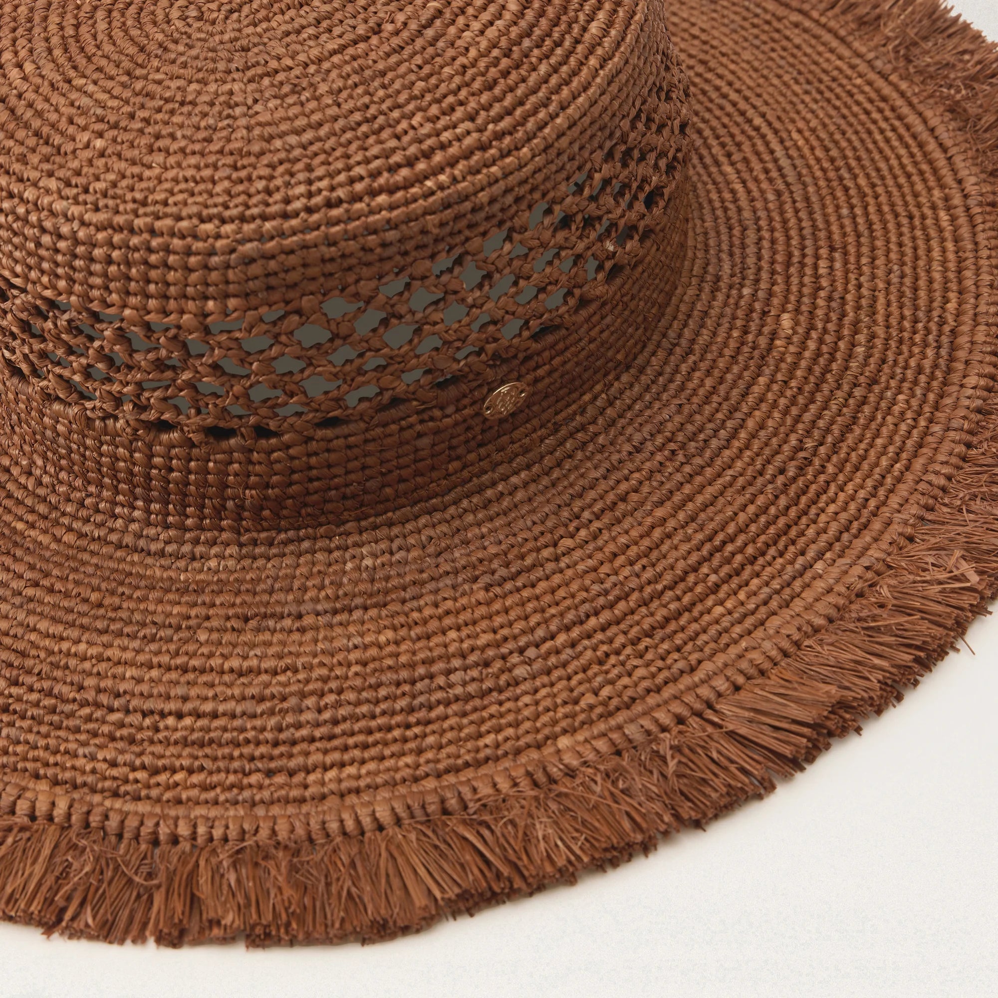 Ivy Raffia Boater by Helen Kaminski raffia detailing
