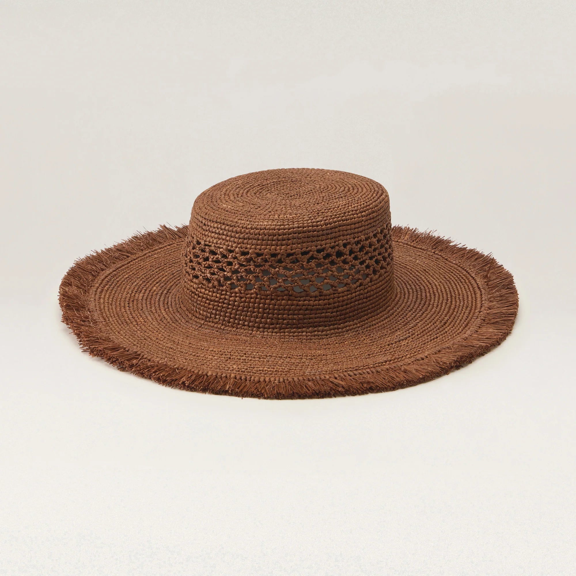 back view of Ivy Raffia Boater by Helen Kaminski