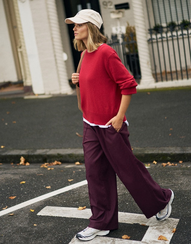 Izzie Pinstitch Pant - Burgundy by Ceres Life