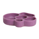 Orchid purple marbled cloud-shaped dish with five compartments, side angle view