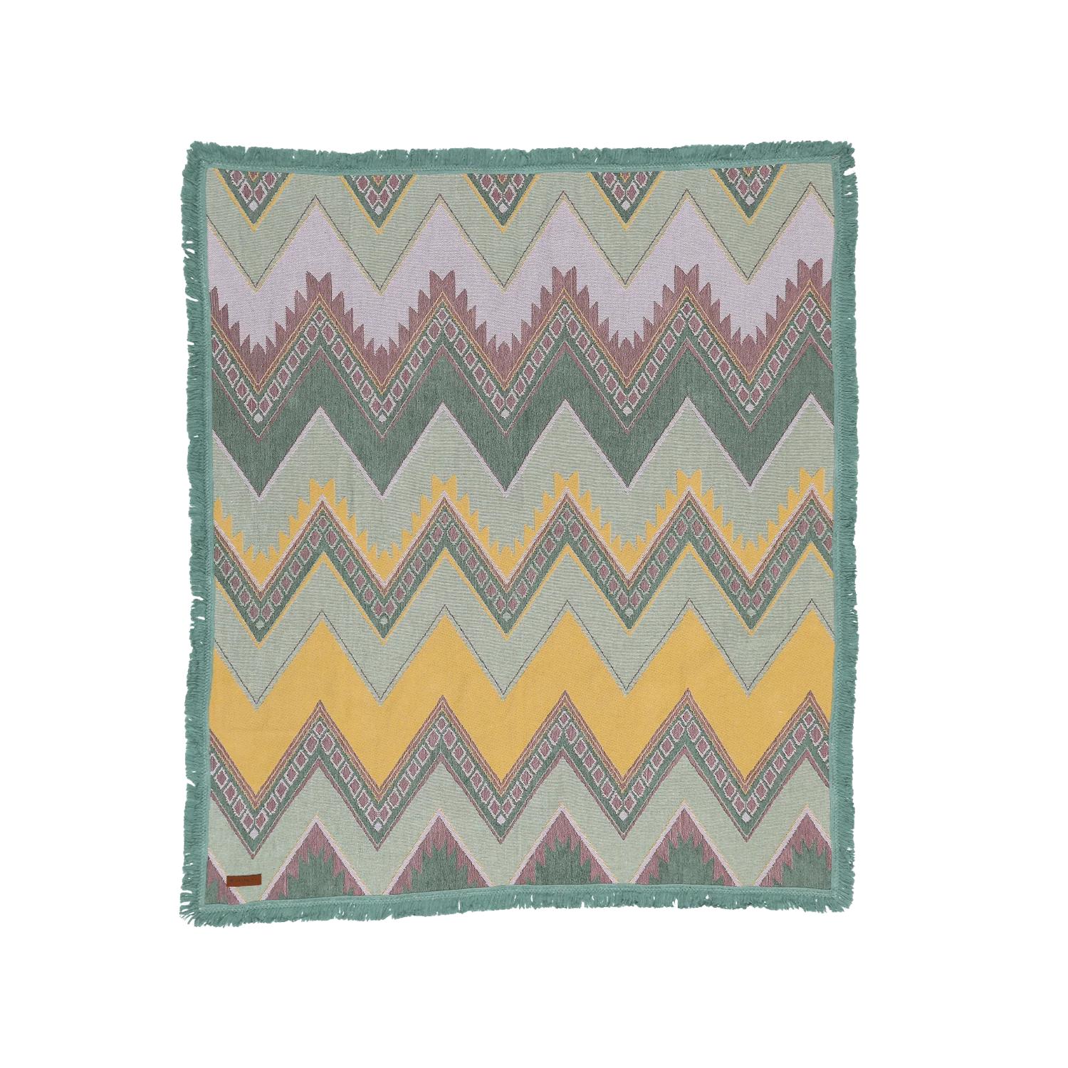 Jagger woven throw by wandering folk in colour mint