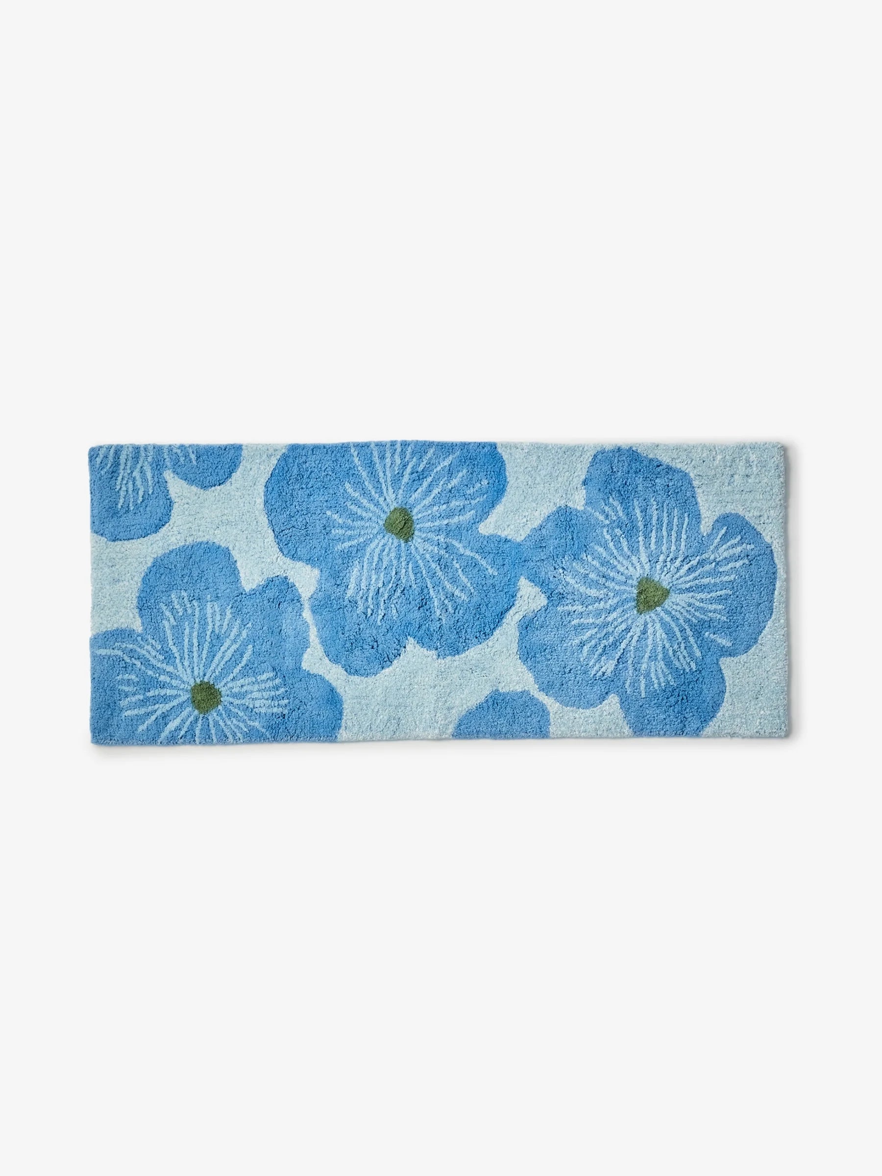 Jardin blue long bath mat by Bonnie & Neil