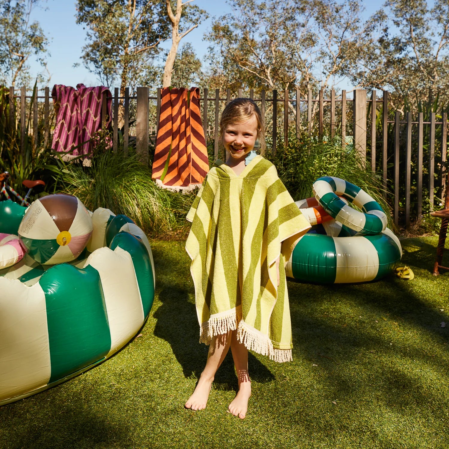 kids hooded towel sage and clare