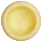 Overhead view of cream yellow marbled resin Jeanne Bowl showing smooth rounded interior and wide rim