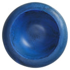 Overhead view of deep blue marbled resin Jeanne Bowl showing wide rolled rim and circular interior