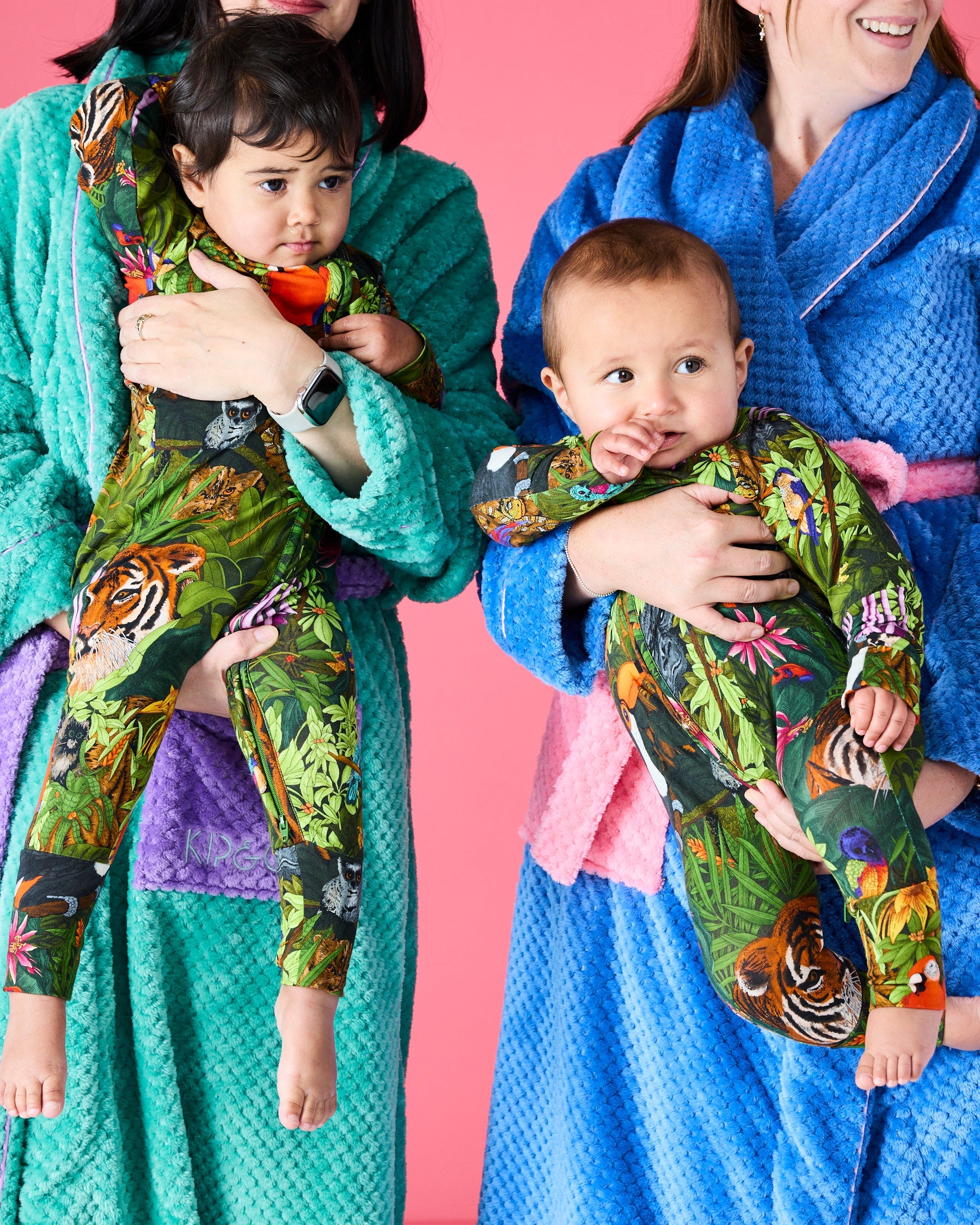 Close up of easy zip closure on Kip & Co organic cotton baby romper