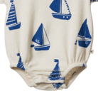 details of Juno Romper Terry Regatta Print by Nature Baby