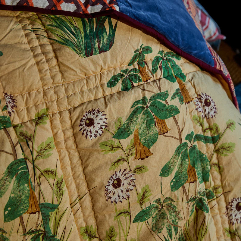 reverse side of Kai Patchwork Bedcover – Garnet by Sage & Clare