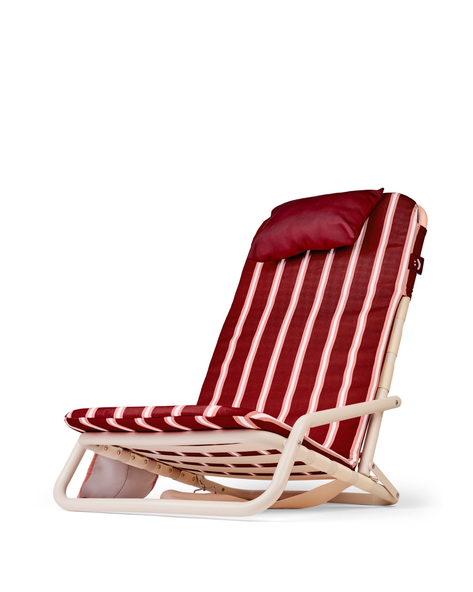 Keepsakes Luxe Beach Lounger by The Somewhere Co ergonomic design with headrest and side pocket
