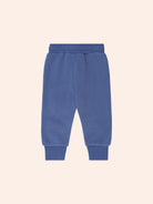Back view of blue Huxbaby Kel Koala Trackpant showing ribbed cuffs and elastic waistband
