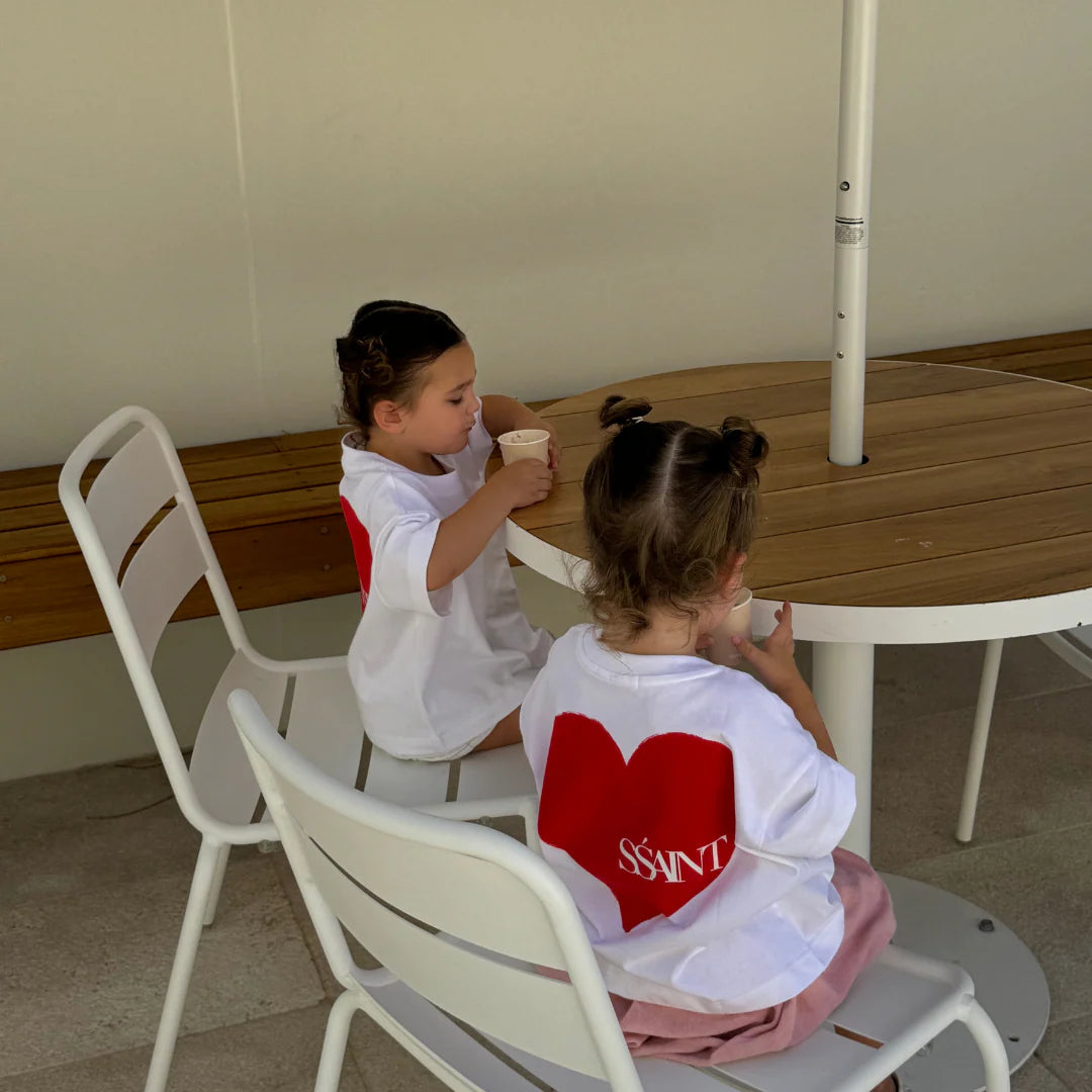 kids wearing Kids Heart Tee - Red by Ssaint