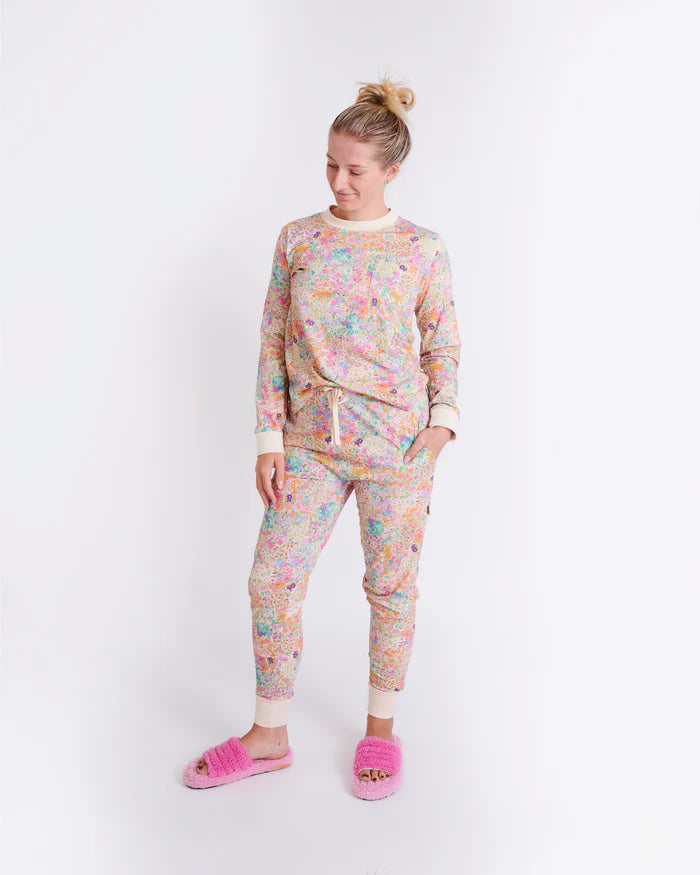 Little Bit Ditsy Long Sleeve Pyjama Top & Slouch Pant Set Kip & Co