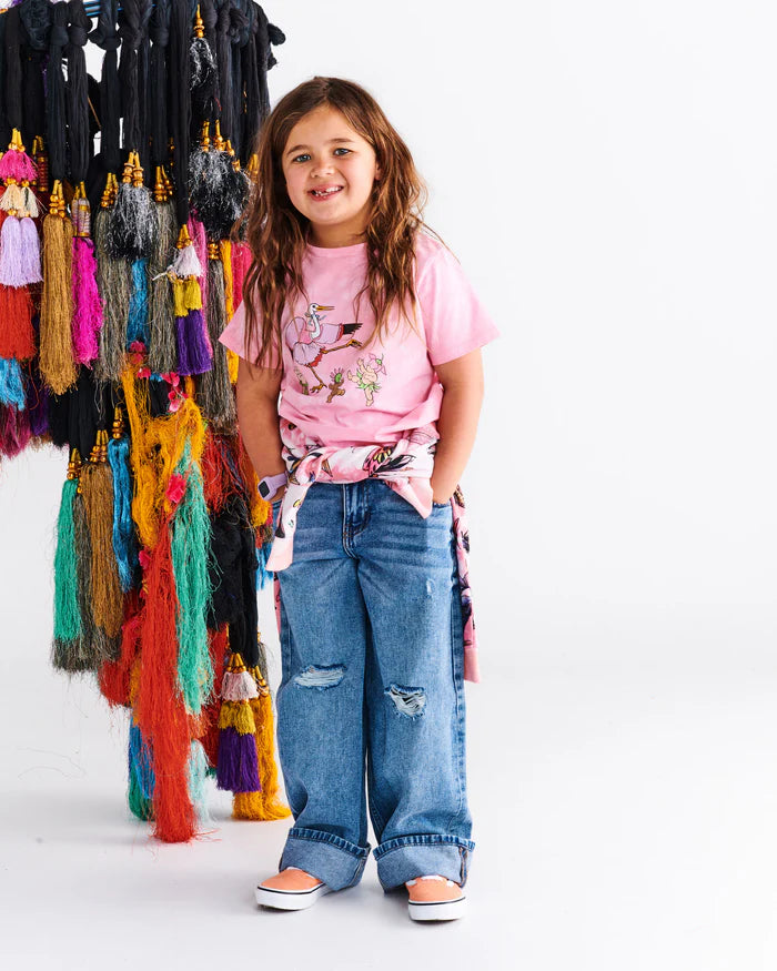 Pink tie dye tshirt with may gibbs