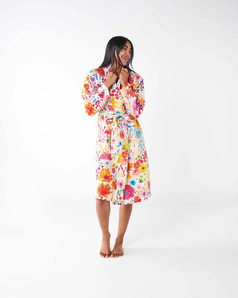 Kip & Co Field of dreams in colour linen robe