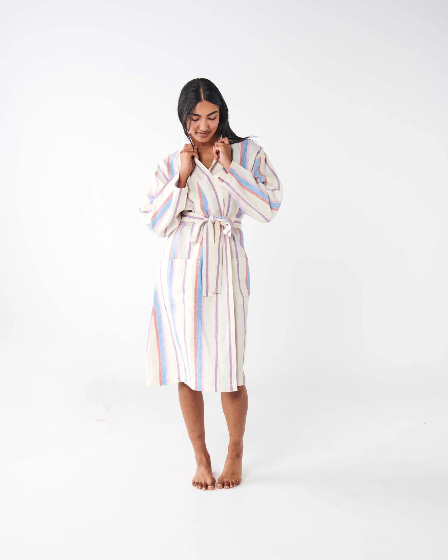 Kip & Co Maldives Stripe Linen Robe