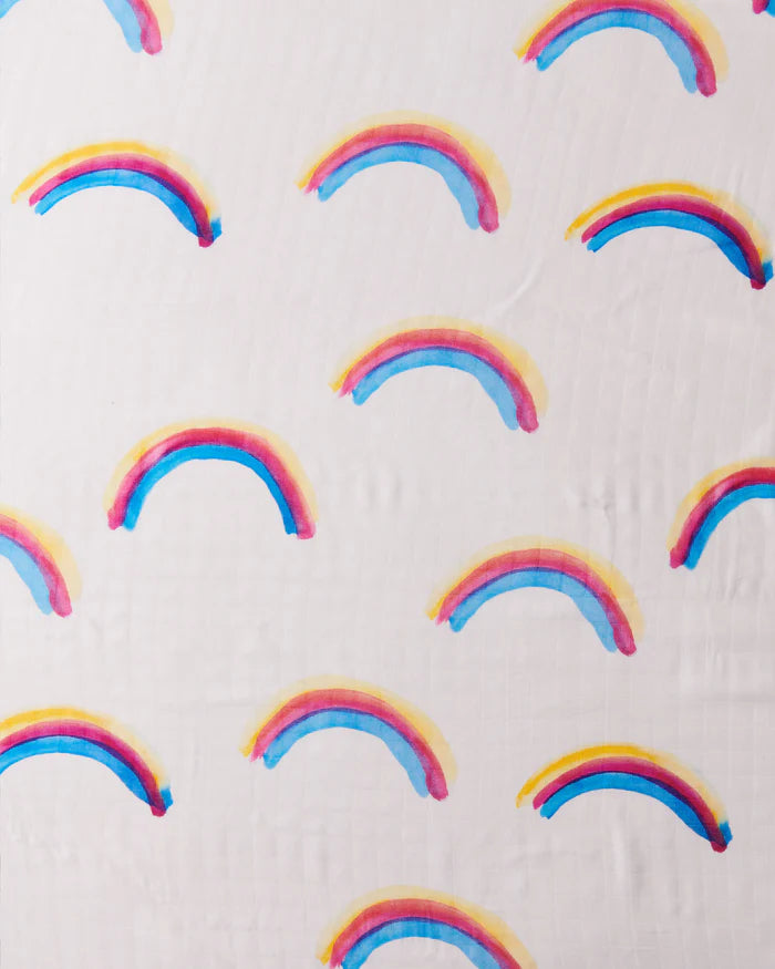 Bamboo Swaddle Design: Rainbow Love by Kip & Co