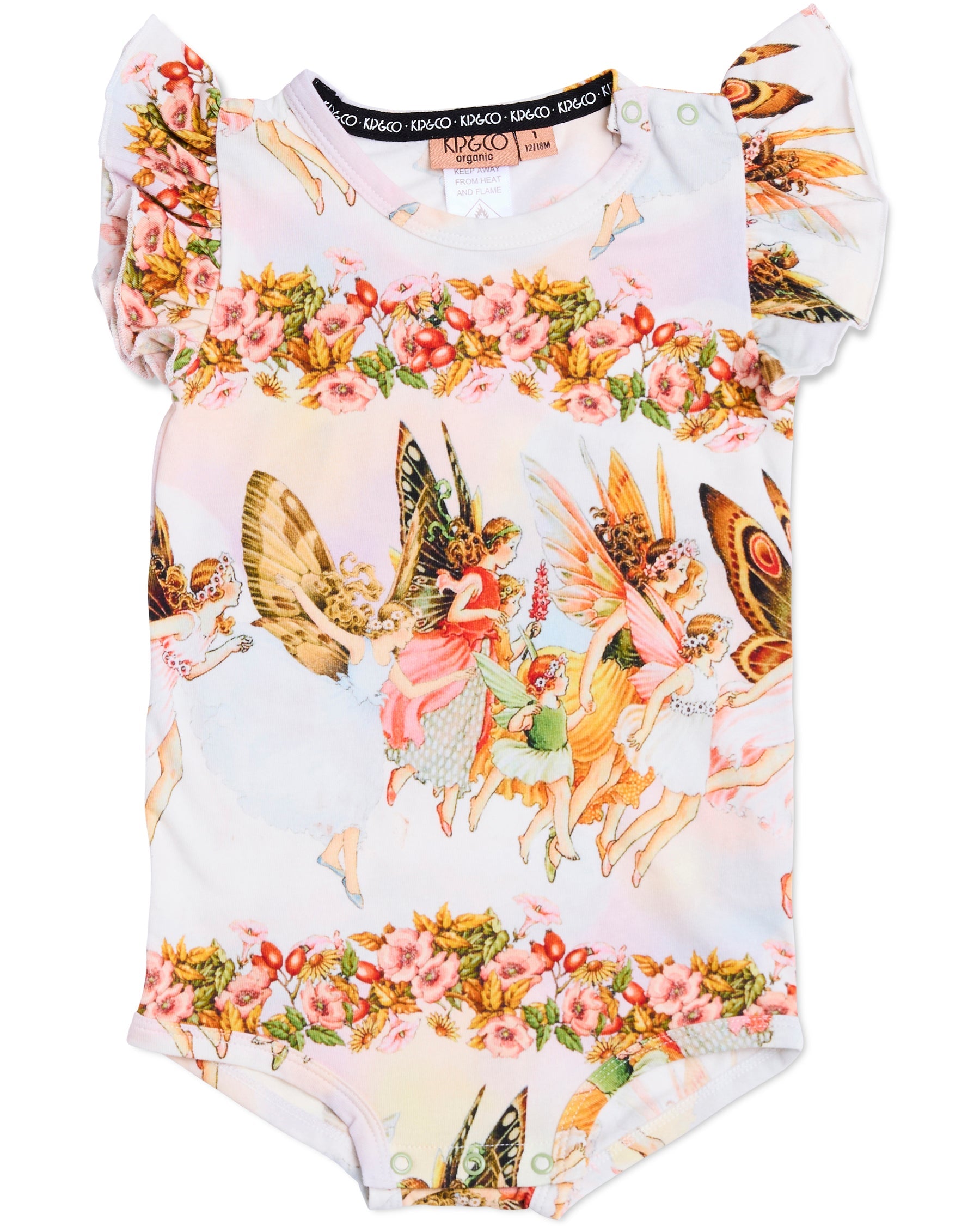 Kip&Co X Fairyland Fairy Friends Forever Organic Short Sleeve Frill Romper by Kip & Co by Kip & Co