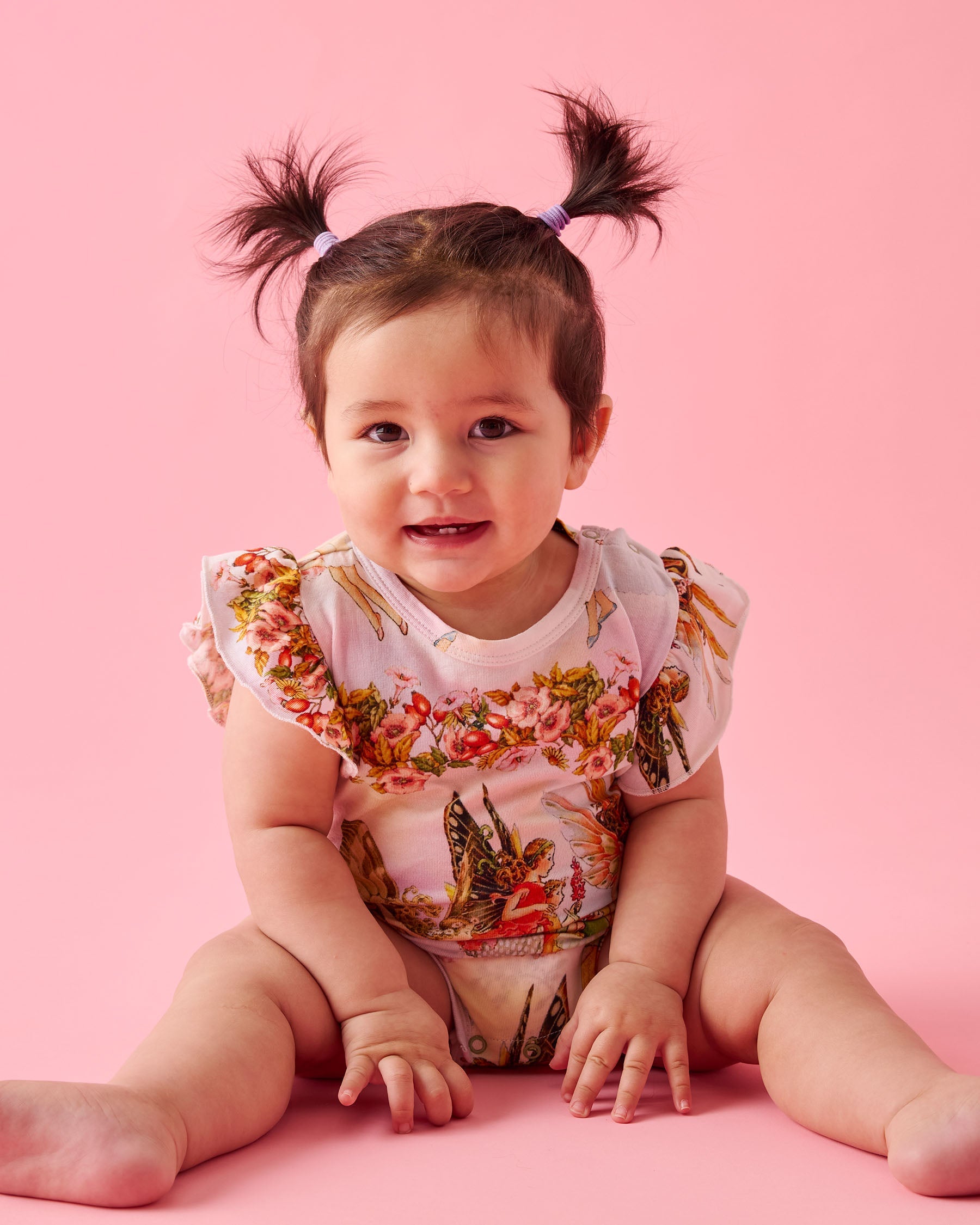 Australian designed Kip&Co X Fairyland Friends Forever Organic Short Sleeve Frill Romper by Kip & Co