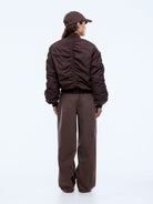 brown womens bomber style jacket