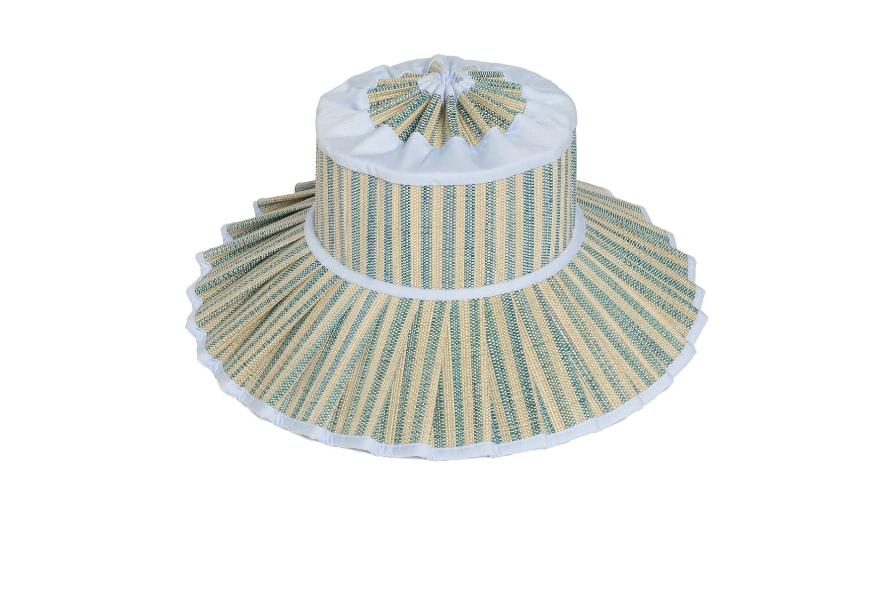 Island Capri Hat - La Dolce Vita - Lorna Murray top down view of blue grass hat