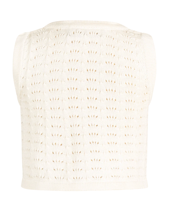 Back view of the La Mer Crochet Tank - Cream | Rock Your Baby