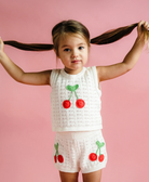 Girl wearing La Mer Crochet Tank - Cream | Rock Your Baby