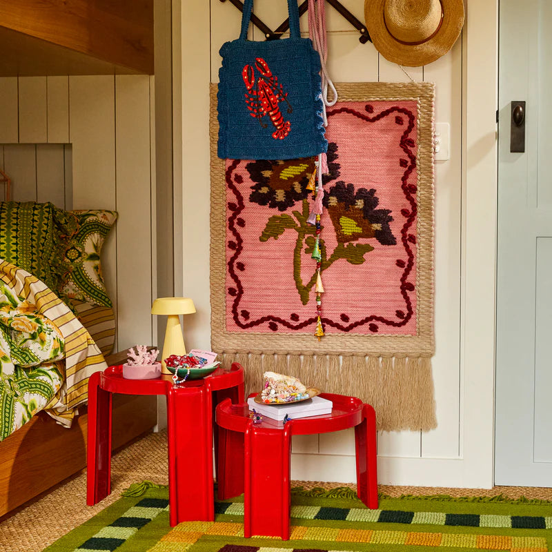 Lauretta Wall Hanging by Sage & Clare - pink floral woven wall hanging