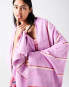 Kip & Co Lavender Field Stripe Bamboo Terry Bath Sheet