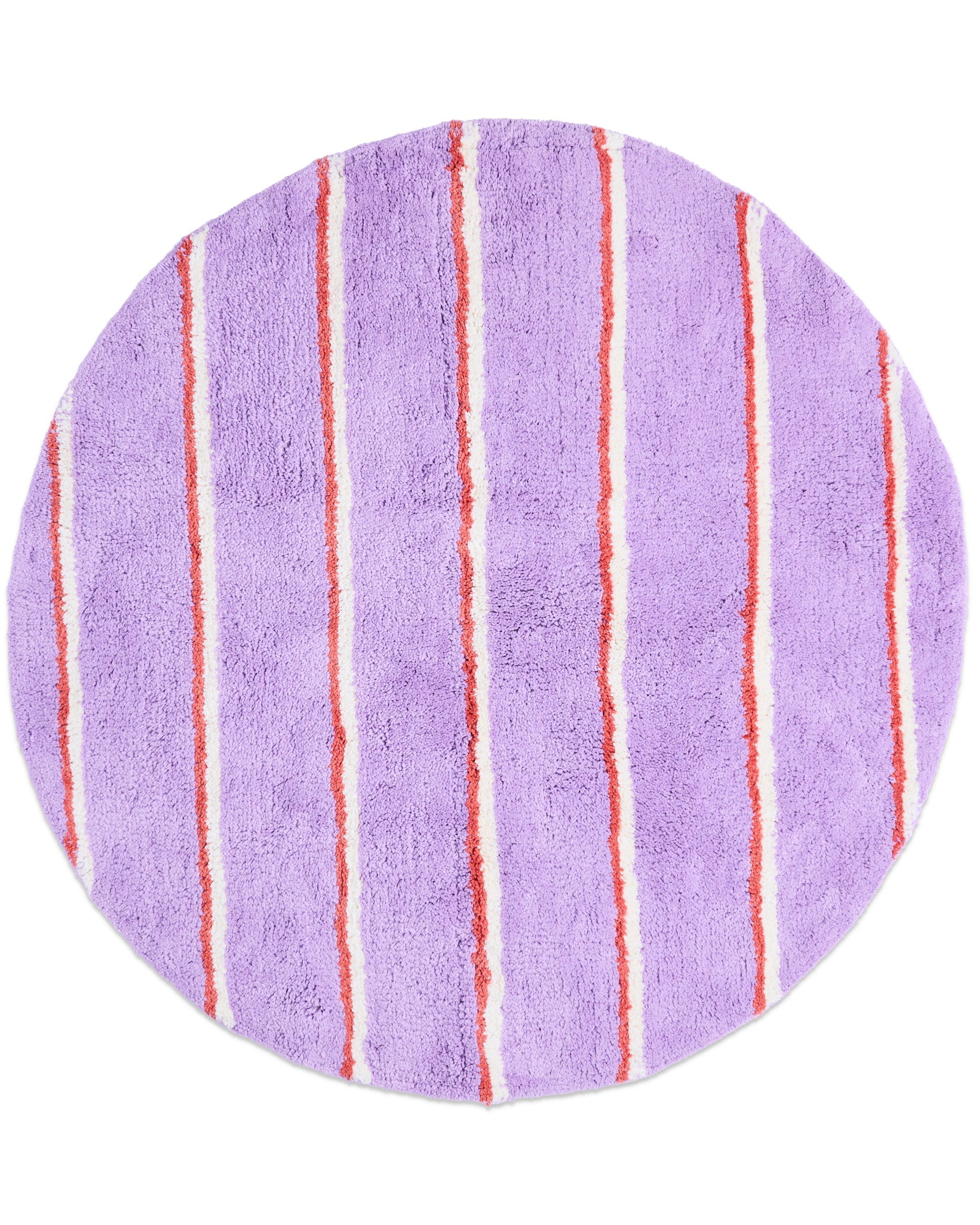 Lavender Field Stripe Round Bath Mat by Kip & Co