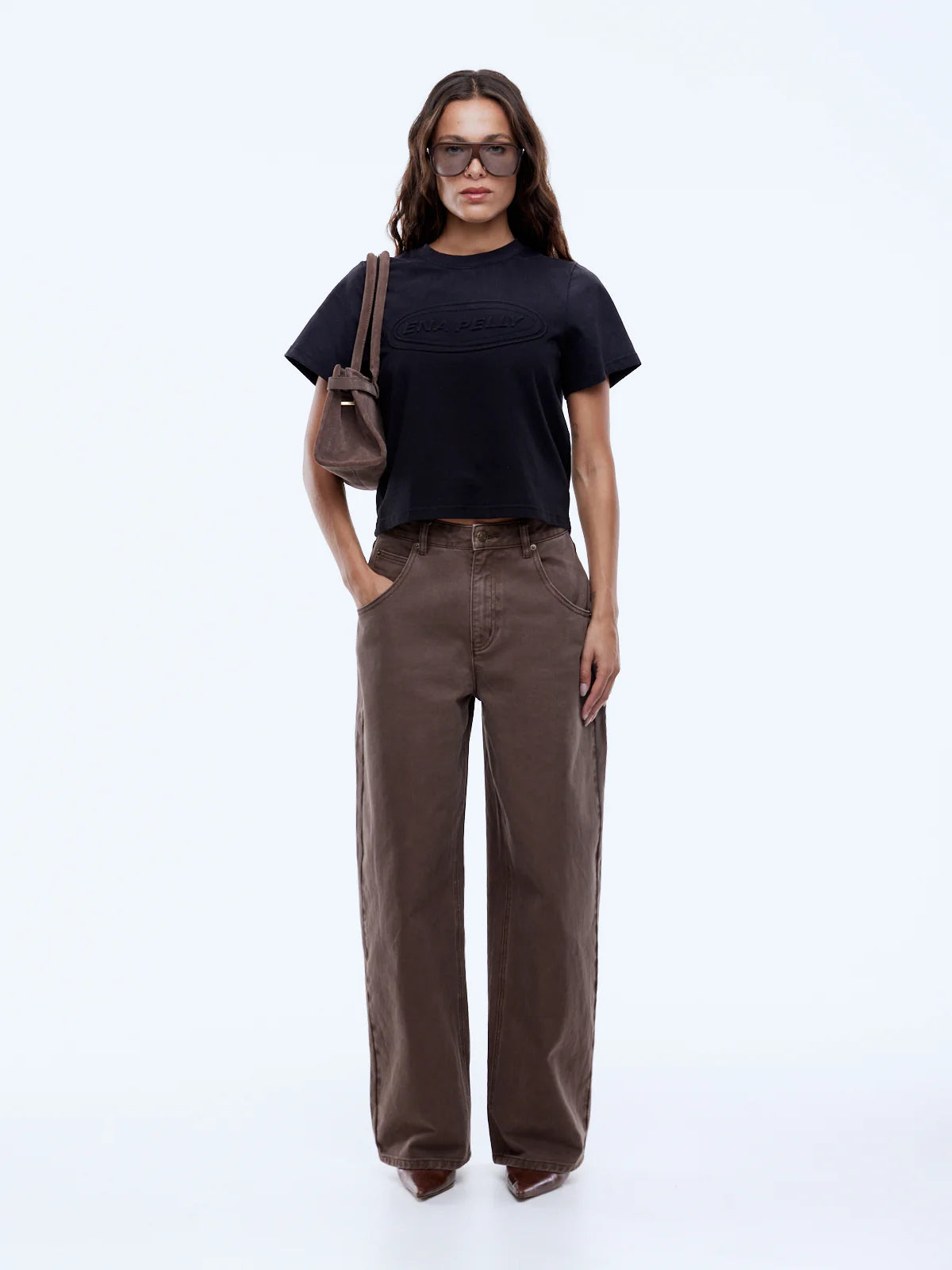 baggy brown womens jeans by Ena Pelly