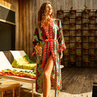 model wearing Leilani Robe by Sage & Clare