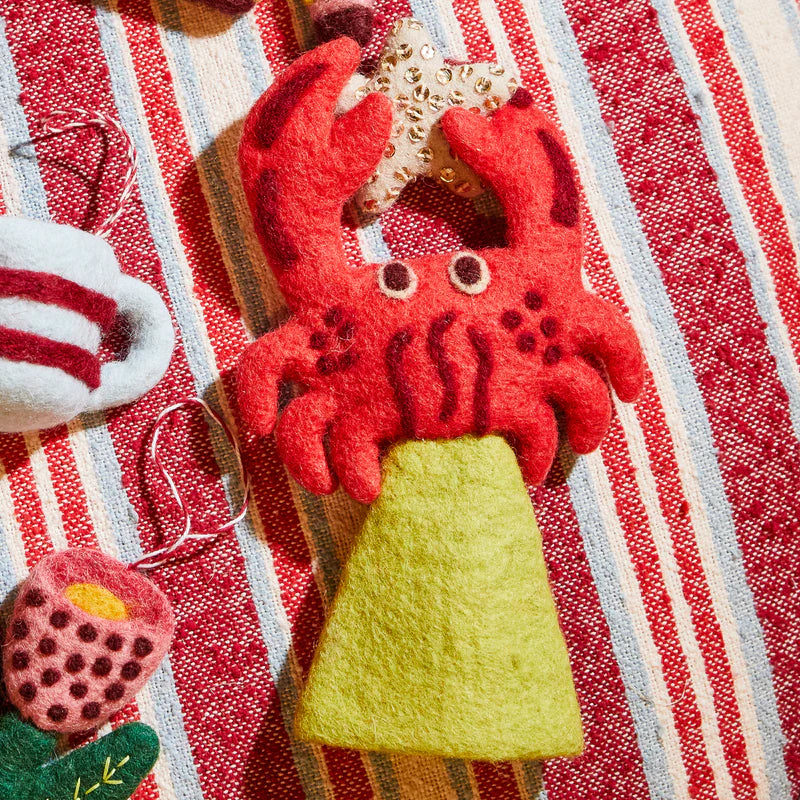 Close up details of Leone Felt Tree Topper by Sage & Clare