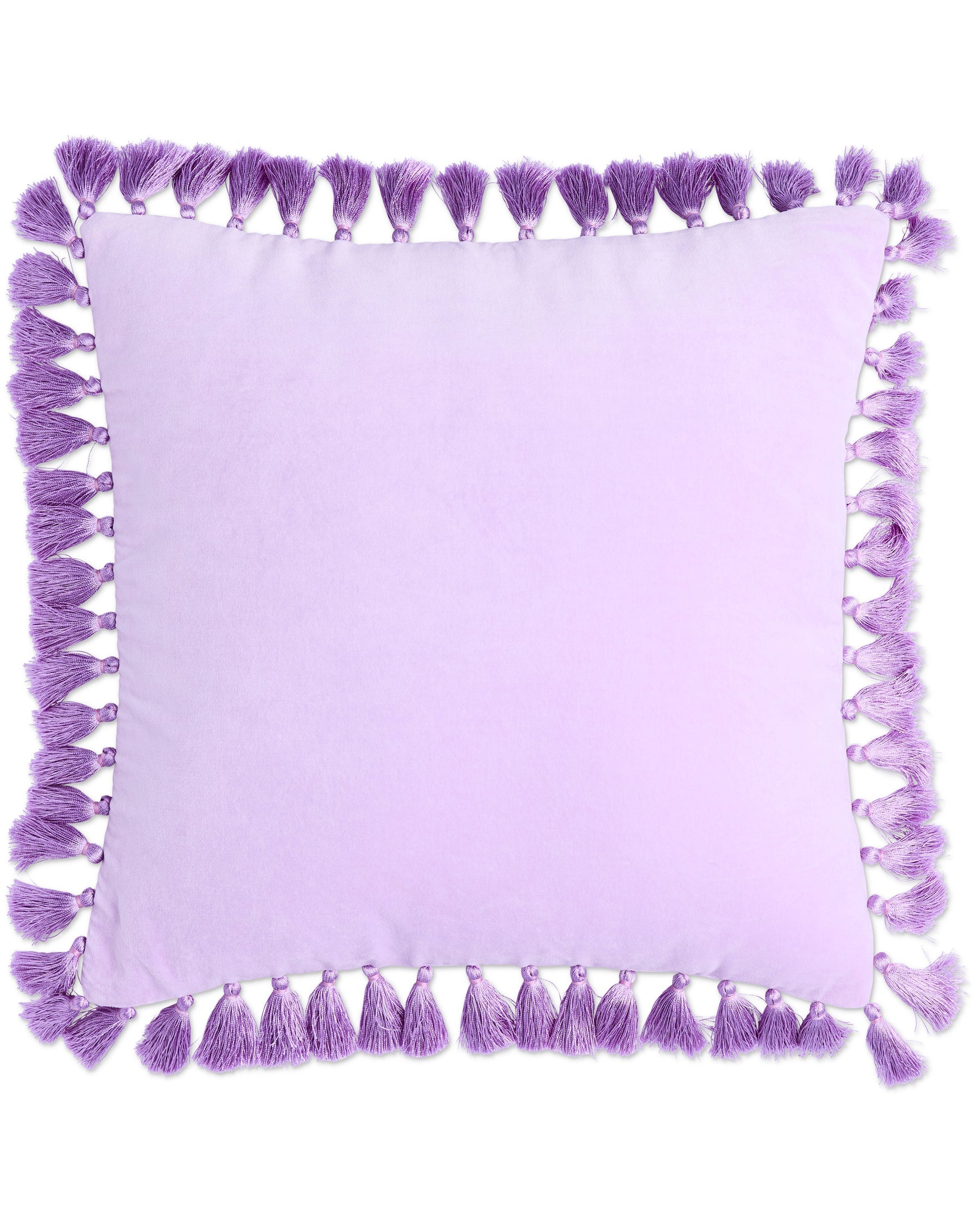 Lilac Velvet Tassel Cushion by Kip & Co