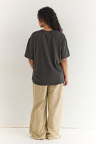 Black oversized cotton tee GOTS certified ethical fashion