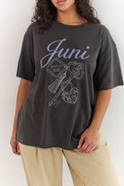 Juni organic cotton Lock Tee washed black sustainable clothing